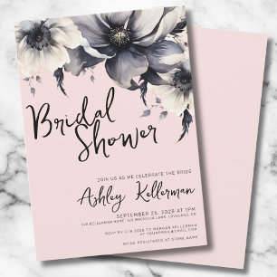 Floral Watercolor Blush Pink Bridal Shower Invitation