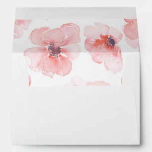 Floral Watercolor Blush Wedding Envelopes