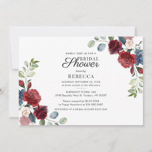 Floral Watercolor Boho Bridal Shower Invitation
