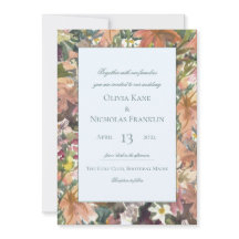 Floral Watercolor Border Wedding Invitation
