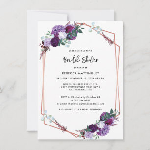 Floral Watercolor Botanical Bridal Shower Invitation