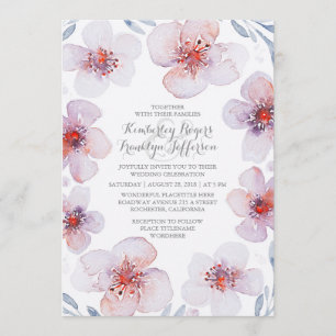 Floral Watercolor -Botanical Garden Modern Wedding Invitation