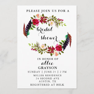 Floral Watercolor Bridal Shower Invitation