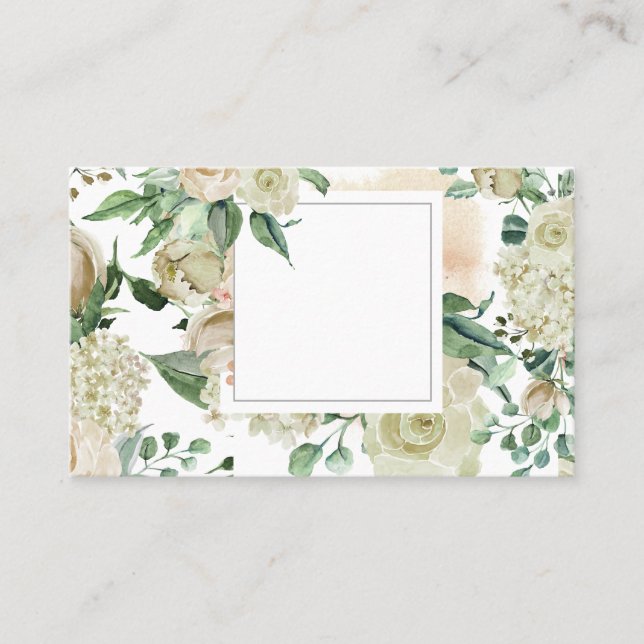Floral Watercolor Business Card  (Front)