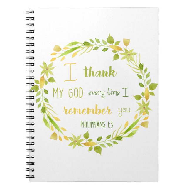 floral watercolor christian bible verse notebook (Front)