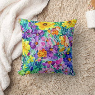 Floral Watercolor Cute Pattern Cushion
