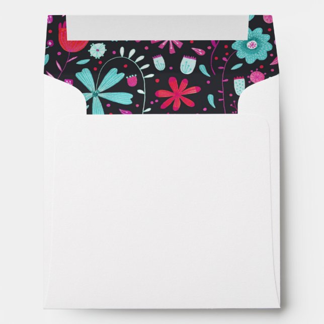 Floral Watercolor Dark Envelope (Back (Bottom))