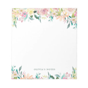 Floral Watercolor Drop Notepad