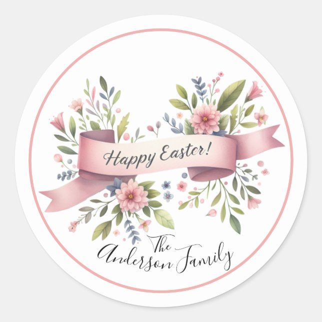 Floral Watercolor Easter Envelope Seal (Front)