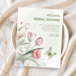 Floral watercolor elegant bridal shower invitation