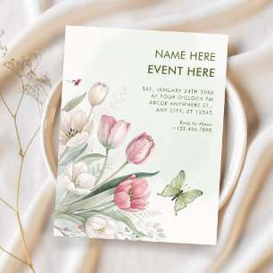Floral watercolor elegant invitation