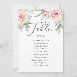 Floral Watercolor Elegant Wedding Seating Chart Invitation