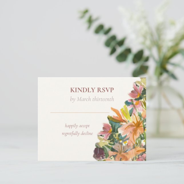 Floral Watercolor Enclosure Card (Standing Front)