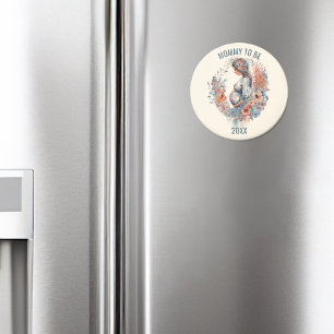 Floral Watercolor Expecting Mummy to Be Magnet