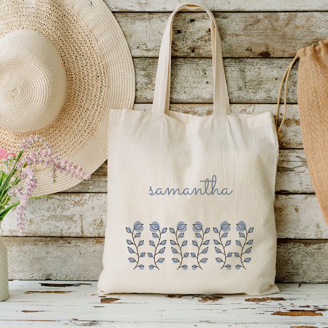 Floral Watercolor Favour Gifts (Blue) Tote Bag (Creator Uploaded)