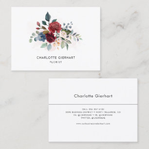 Floral Watercolor Florist Modern Business Card