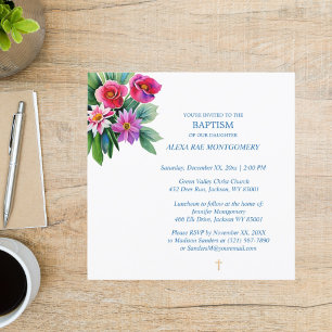 Floral Watercolor Flowers Invitation