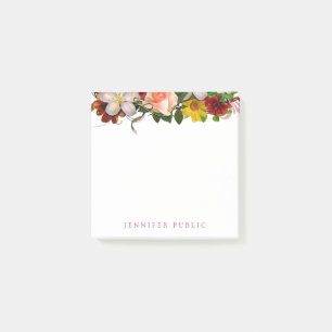 Floral Watercolor Flowers Roses Elegant Modern Post-it Notes