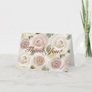 Floral watercolor Folded Thank You Card