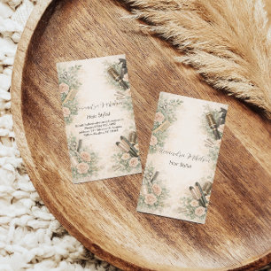 Floral Watercolor Hair Stylist Branding Business Card