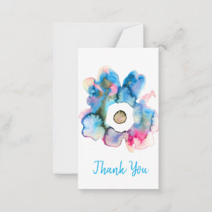 Floral watercolor hand drawn abstract art card