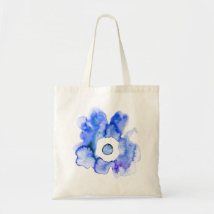 Floral watercolor hand drawn abstract art tote bag