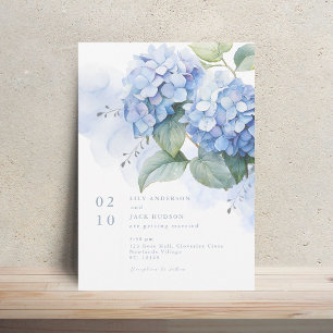 Floral Watercolor Hydrangea Wedding Invitation