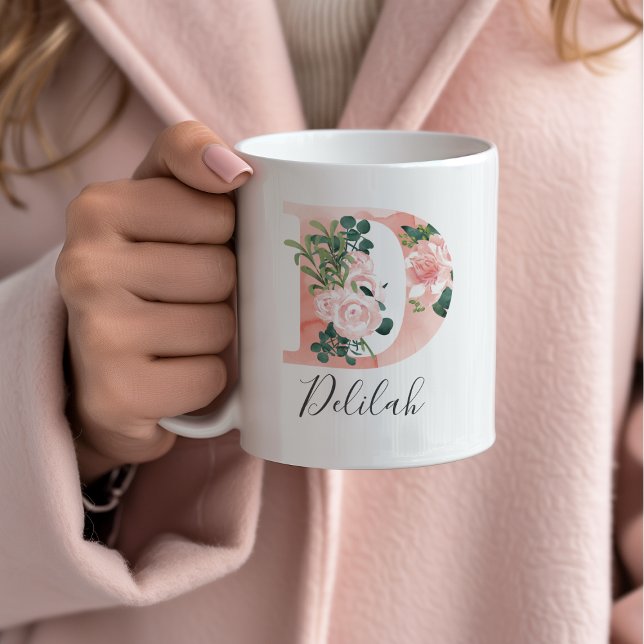 Floral Watercolor Initial Mug - D (Creator Uploaded)
