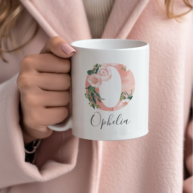 Floral Watercolor Initial Mug - O (Creator Uploaded)