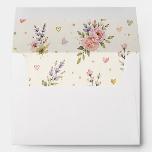 Floral Watercolor Lined Envelope