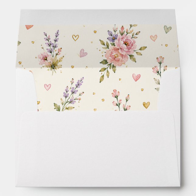 Floral Watercolor Lined Envelope (Back (Bottom))