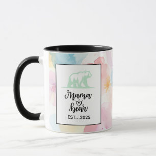 Floral Watercolor Mama Bear Mug Art