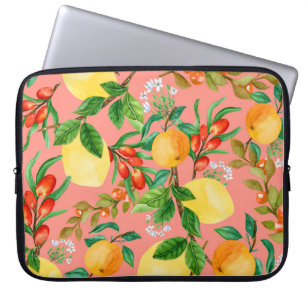 Floral Watercolor Mix: Colourful Seamless Illustra Laptop Sleeve