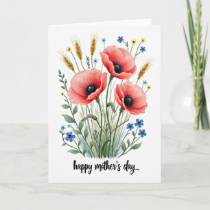 Floral Watercolor Mothers Day Card