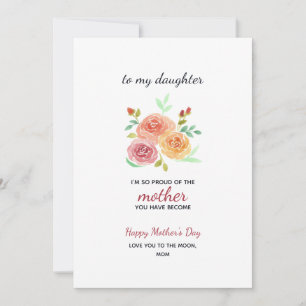 Floral Watercolor Mother's Day to Daughter Card
