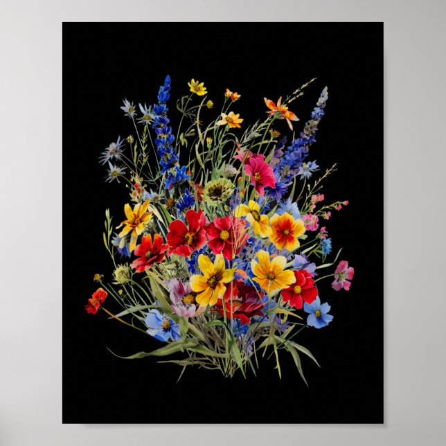 Floral Watercolor, Nature Lovers Poster (Front)