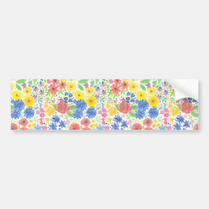 Floral watercolor pattern bumper sticker