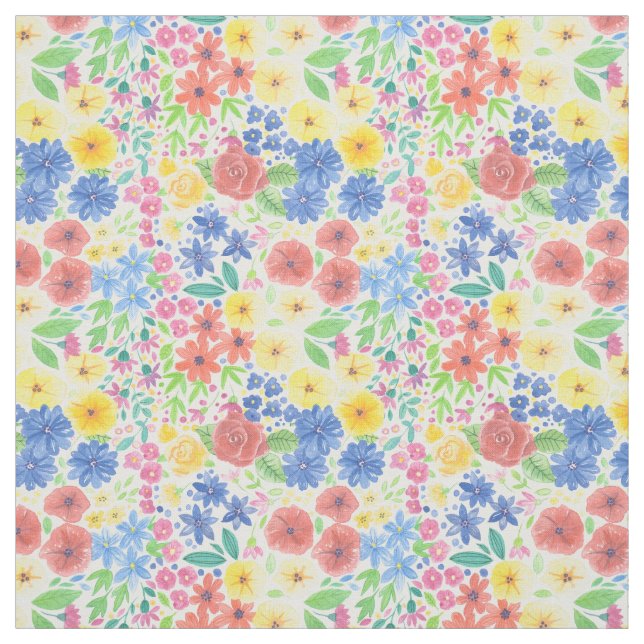 Floral watercolor pattern fabric (Swatch)