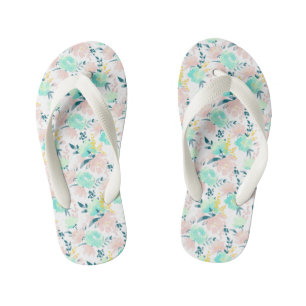 Floral Watercolor Pattern Kid's Thongs