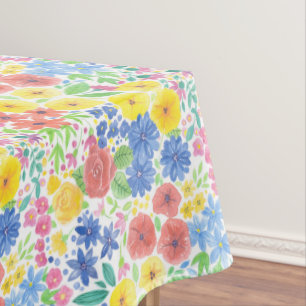 Floral watercolor pattern tablecloth