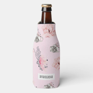 Floral watercolor Personalised Rose Bottle Cooler