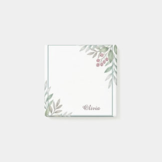 Floral Watercolor Personalised Sticky Notes