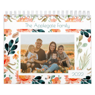 Floral Watercolor Photo Calendar 