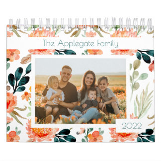 Floral Watercolor Photo Calendar 