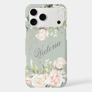 Floral Watercolor Pink Green Gold Personalise