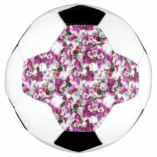 Floral Watercolor - Pink & white abstract design Soccer Ball