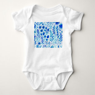 Floral Watercolor Plants Seamless Texture Baby Bodysuit