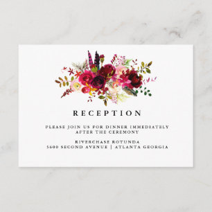 Floral Watercolor Reception Information Insert