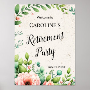 Floral Watercolor Retirement Party Poster