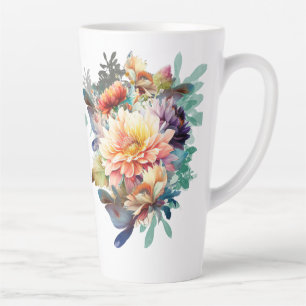 Floral watercolor retro vintage stille latte mug